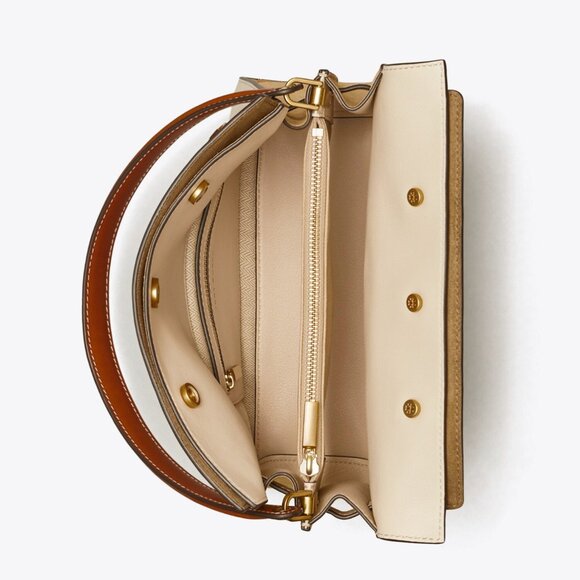 Tory Burch Small Lee Radziwill Double Satchel Bat – New Cream - Picture 3 of 11